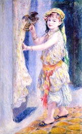 Kind mit Vogel (Mademoiselle Fleury in algerischer Tracht) | Renoir | Gemälde Reproduktion