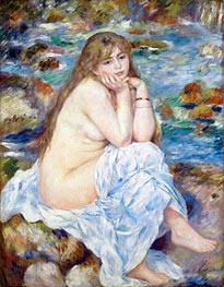Seated Bather, c.1883/84 von Renoir | Leinwand Kunstdruck