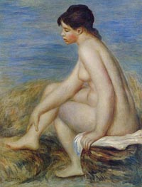 Seated Bather, 1882 by Renoir | Canvas Print