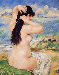 Bather Arranging Her Hair (Nude Fixing Her Hair), 1885 von Renoir | Leinwand Kunstdruck