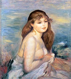 After the Bath (Little Bather), 1887 von Renoir | Leinwand Kunstdruck
