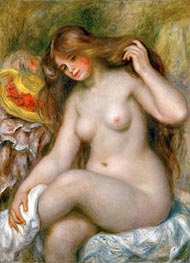 Bather with Loose Blonde Hair, c.1903 by Renoir | Canvas Print