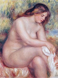 Bather Drying her Leg, c.1910 von Renoir | Leinwand Kunstdruck
