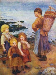 Mussel Fishers at Berneval, 1879 von Renoir | Leinwand Kunstdruck