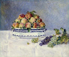 Still Life with Peaches and Grapes, 1881 von Renoir | Leinwand Kunstdruck