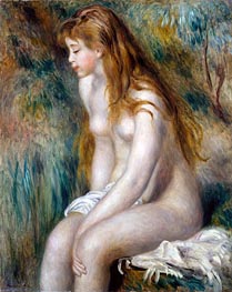 Junges Mädchen Baden, 1892 von Renoir | Leinwand Kunstdruck