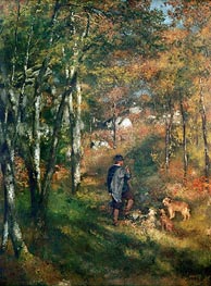 The Painter Lecoeur in the Woods of Fontainebleau, 1866 von Renoir | Leinwand Kunstdruck