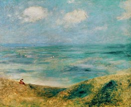 Seascape. Woman at the Seaside, c.1879/80 by Renoir | Canvas Print