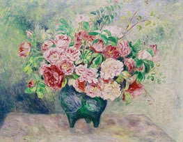 Rosen in einer Vase, c.1880 von Renoir | Leinwand Kunstdruck