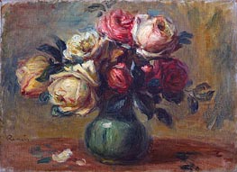 Roses in a Vase, c.1890 von Renoir | Leinwand Kunstdruck