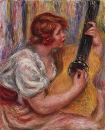 Woman with a Guitar, c.1918 von Renoir | Leinwand Kunstdruck