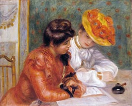 Der Buchstabe, c.1895/00 von Renoir | Leinwand Kunstdruck