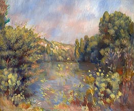 Lakeside Landscape, c.1889 by Renoir | Canvas Print