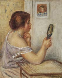 Gabrielle Holding a Mirror, undated by Renoir | Canvas Print