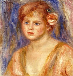 Portrait of a Young Girl, c.1918/19 by Renoir | Canvas Print