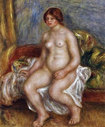 Nude Woman on Green Cushions | Renoir | Painting Reproduction