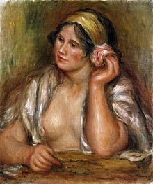 Gabrielle with Green Necklace, c.1905 by Renoir | Canvas Print