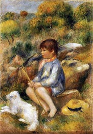 Young Boy by a Brook, 1890 by Renoir | Canvas Print
