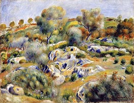Brittany Landscape with Trees and Rocks, undated by Renoir | Canvas Print