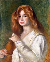 Renoir | Girl Combing her Hair, undated | Giclée Canvas Print