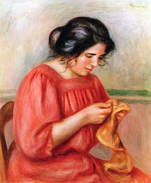 Gabrielle Darning, 1908 by Renoir | Canvas Print