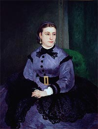 Portrait of Mademoiselle Sicot, 1865 by Renoir | Canvas Print