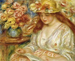 The Reader, undated by Renoir | Canvas Print