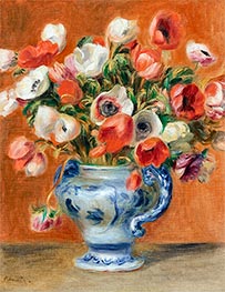 Vase mit Anemonen, 1890 von Renoir | Leinwand Kunstdruck