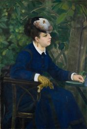 Frau in einem Garten (Dame mit dem Möwenhütchen) | Renoir | Gemälde Reproduktion