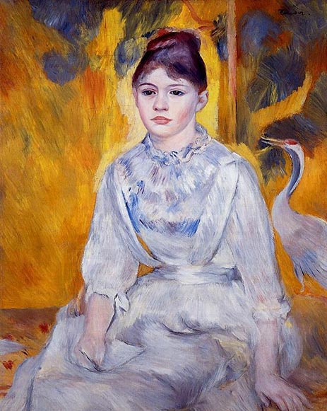 Young Woman with Crane, 1886 | Renoir | Giclée Canvas Print