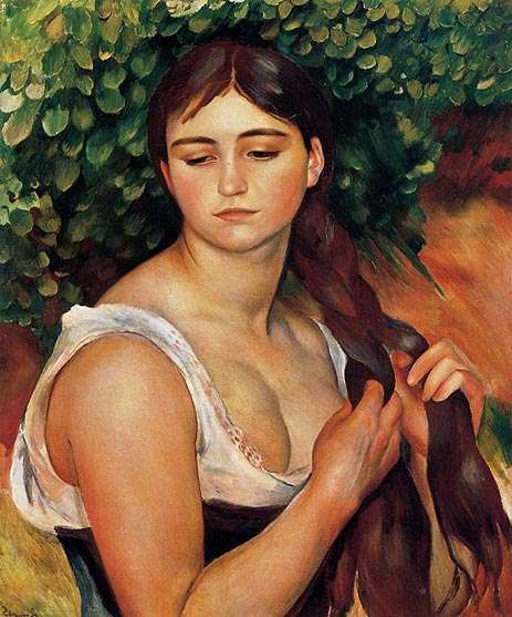 Der Zopf (Suzanne Valadon), c.1886/87 | Renoir | Giclée Leinwand Kunstdruck