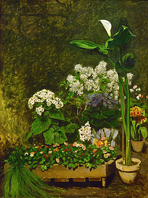 Frühlingsblumen, 1864 | Renoir | Giclée Leinwand Kunstdruck