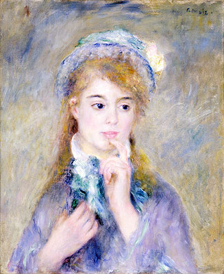 Porträt jungen Frau (l'ingenue), c.1876 | Renoir | Giclée Leinwand Kunstdruck