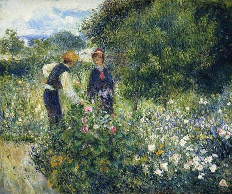 Picking Flowers, 1875 | Renoir | Giclée Canvas Print
