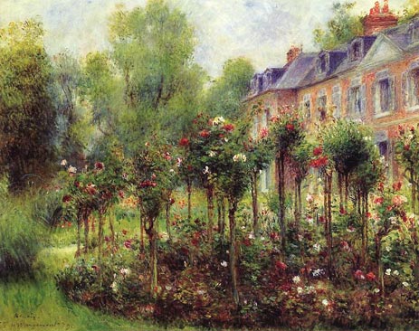 Der Rosengarten in Wargemont, 1879 | Renoir | Giclée Leinwand Kunstdruck