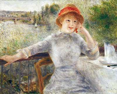 Alphonsine Fournaise on the Isle of Chatou, 1879 | Renoir | Giclée Leinwand Kunstdruck