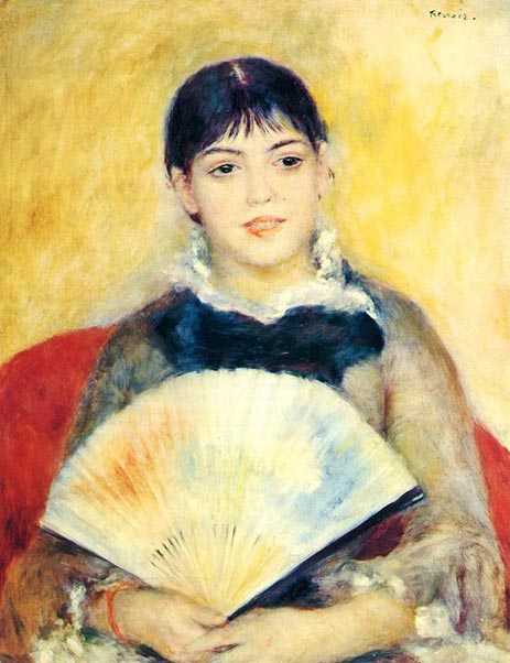 Girl with a Fan, 1881 | Renoir | Giclée Leinwand Kunstdruck