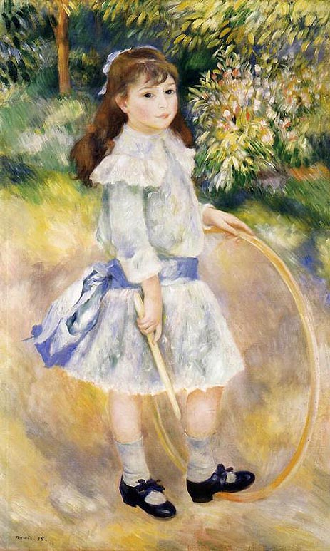 Girl with a Hoop, 1885 | Renoir | Giclée Canvas Print