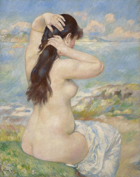 Badende, die ihr Haar richtet (Akt, der sein Haar richtet), 1885 | Renoir