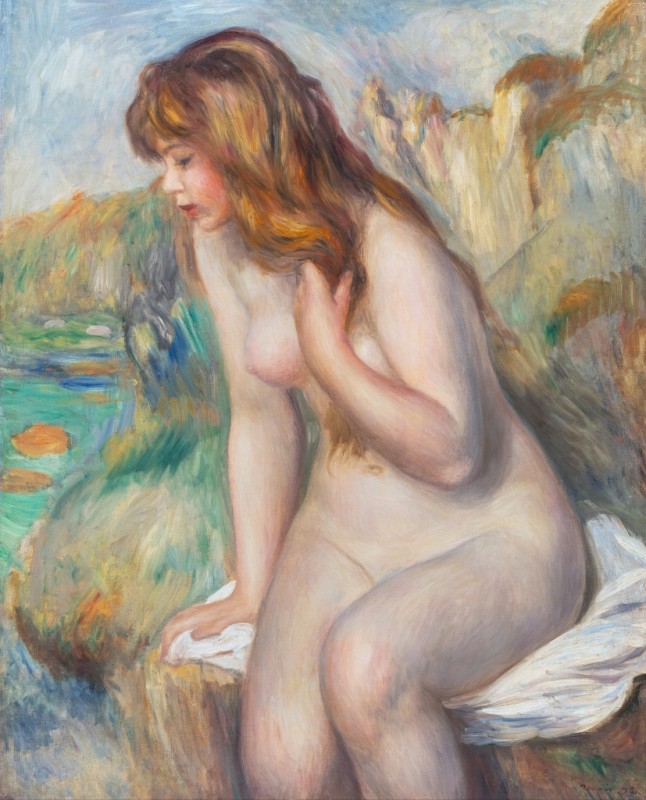 Bather Seated on a Rock, 1892 | Renoir | Giclée Canvas Print