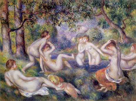 Badegäste im Wald, c.1897 | Renoir | Giclée Leinwand Kunstdruck