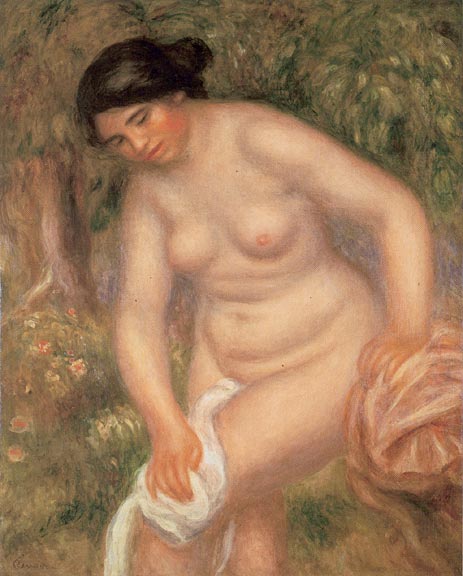 Bather Drying Herself, 1895 | Renoir | Giclée Leinwand Kunstdruck