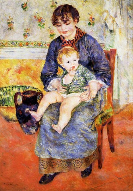 Junge Mutter, 1881 | Renoir | Giclée Leinwand Kunstdruck