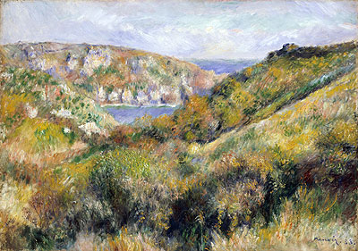 Hills around the Bay of Moulin Huet, Guernsey, 1883 | Renoir | Giclée Canvas Print