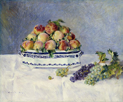 Still Life with Peaches and Grapes, 1881 | Renoir | Giclée Leinwand Kunstdruck