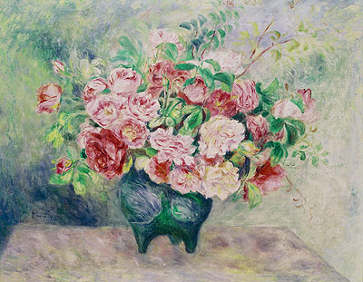Rosen in einer Vase, c.1880 | Renoir | Giclée Leinwand Kunstdruck