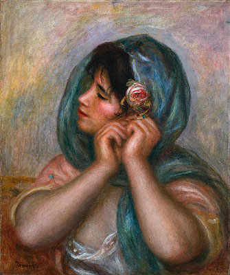 Renoir | Young Woman Arranging Her Earring, 1905 | Giclée Canvas Print