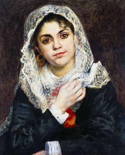 Lise in weißen Schal, 1872 | Renoir | Giclée Leinwand Kunstdruck