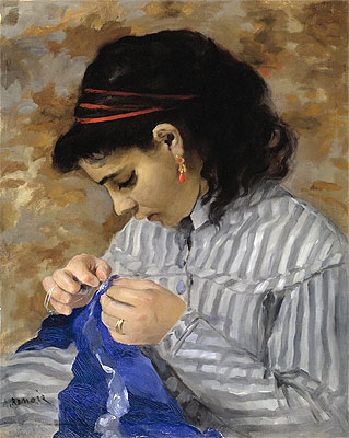Lise Sewing, 1866 | Renoir | Giclée Leinwand Kunstdruck