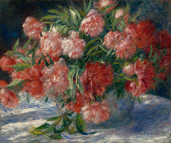 Peonies in a Vase, c.1880 | Renoir | Giclée Canvas Print